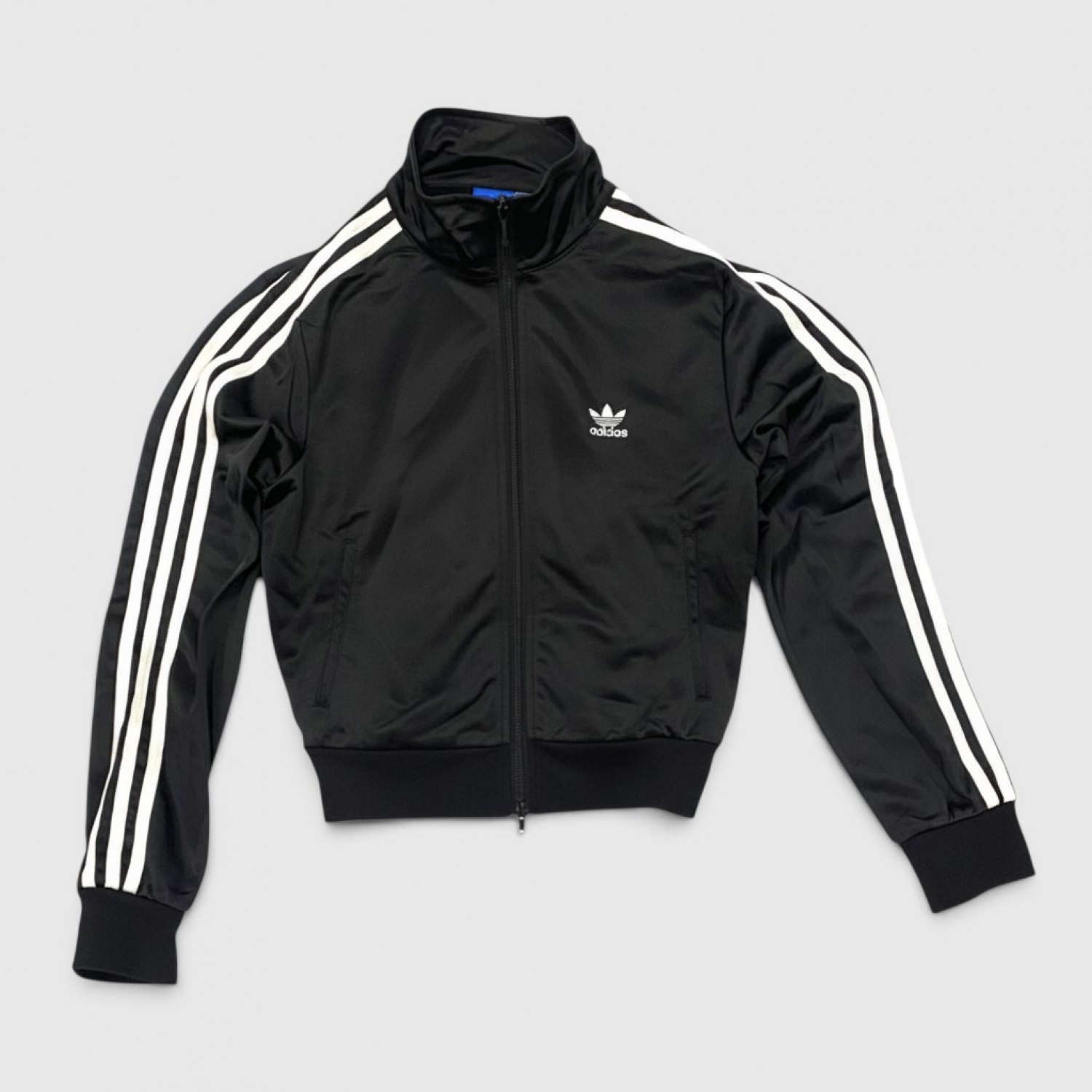 Adidas Originals Cropped Firebird Track Jacket Black & White / Pre Owned